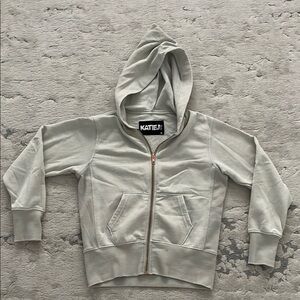 Katie J NYC Gray Zip-Up Hoodie Sweatshirt
